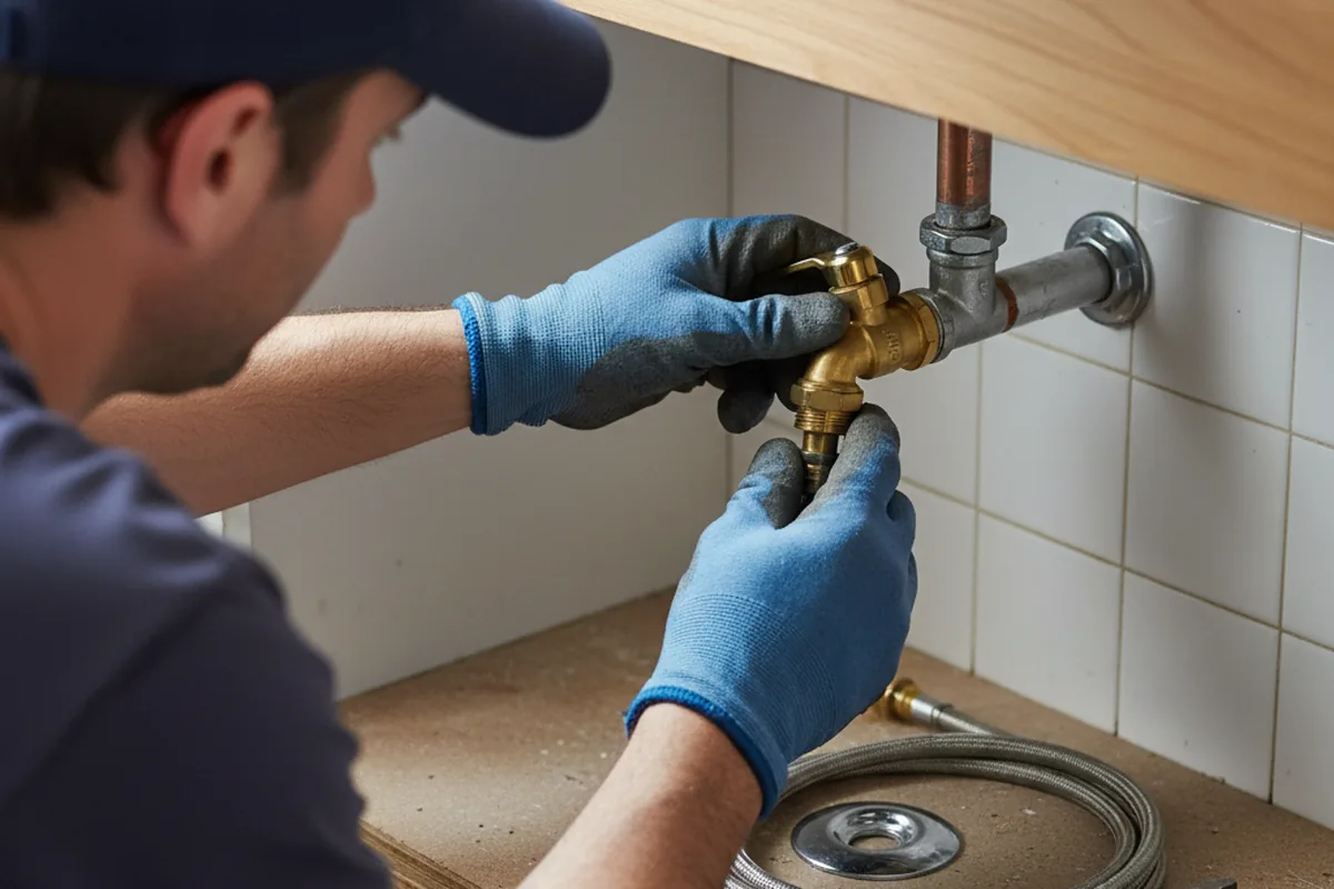 Shutoff valve and fitting work during Emergency Plumbing in Linden